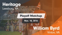 Matchup: Heritage  vs. William Byrd  2016