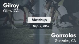 Matchup: Gilroy  vs. Gonzales  2016