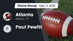 Recap: Atlanta  vs. Paul Pewitt  2020