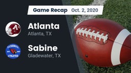 Recap: Atlanta  vs. Sabine  2020