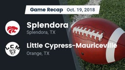 Recap: Splendora  vs. Little Cypress-Mauriceville  2018