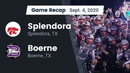 Recap: Splendora  vs. Boerne  2020