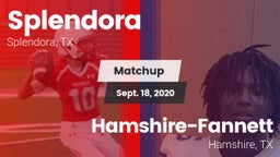 Matchup: Splendora High vs. Hamshire-Fannett  2020