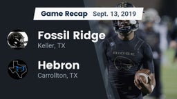 Recap: Fossil Ridge  vs. Hebron  2019