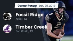 Recap: Fossil Ridge  vs. Timber Creek  2019