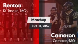 Matchup: Benton  vs. Cameron  2016