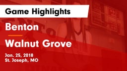 Benton  vs Walnut Grove  Game Highlights - Jan. 25, 2018