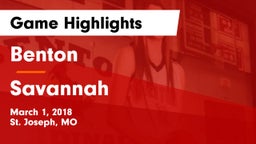 Benton  vs Savannah  Game Highlights - March 1, 2018