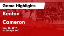 Benton  vs Cameron  Game Highlights - Jan. 28, 2019