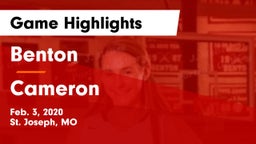 Benton  vs Cameron  Game Highlights - Feb. 3, 2020