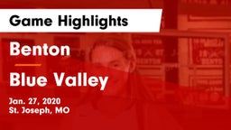 Benton  vs Blue Valley  Game Highlights - Jan. 27, 2020