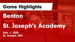 Benton  vs St. Joseph's Academy Game Highlights - Feb. 1, 2020