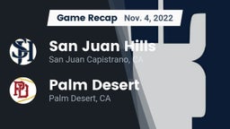 Recap: San Juan Hills  vs. Palm Desert  2022