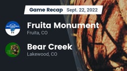 Recap: Fruita Monument  vs. Bear Creek  2022