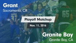 Matchup: Grant  vs. Granite Bay  2016