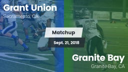 Matchup: Grant Union High vs. Granite Bay  2018