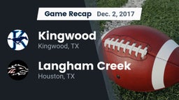 Recap: Kingwood  vs. Langham Creek  2017