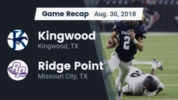 Recap: Kingwood  vs. Ridge Point  2018