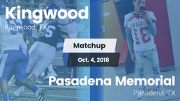 Matchup: Kingwood High vs. Pasadena Memorial  2018