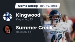 Recap: Kingwood  vs. Summer Creek  2018