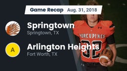 Recap: Springtown  vs. Arlington Heights  2018