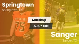 Matchup: Springtown High vs. Sanger  2018