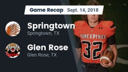 Recap: Springtown  vs. Glen Rose  2018