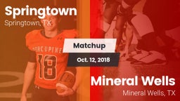 Matchup: Springtown High vs. Mineral Wells  2018