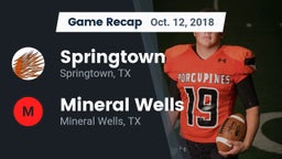 Recap: Springtown  vs. Mineral Wells  2018