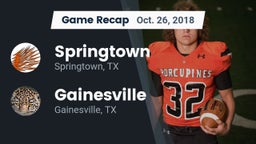 Recap: Springtown  vs. Gainesville  2018