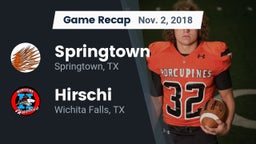 Recap: Springtown  vs. Hirschi  2018