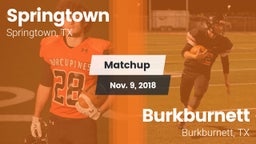 Matchup: Springtown High vs. Burkburnett  2018