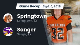 Recap: Springtown  vs. Sanger  2019