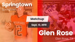 Matchup: Springtown High vs. Glen Rose  2019