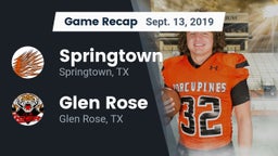 Recap: Springtown  vs. Glen Rose  2019