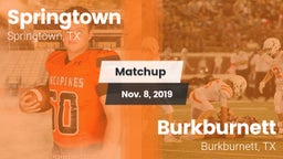 Matchup: Springtown High vs. Burkburnett  2019