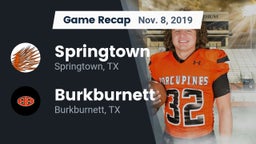 Recap: Springtown  vs. Burkburnett  2019