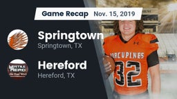 Recap: Springtown  vs. Hereford  2019