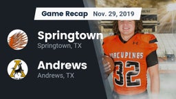 Recap: Springtown  vs. Andrews  2019