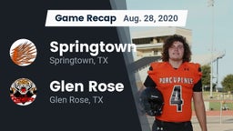 Recap: Springtown  vs. Glen Rose  2020