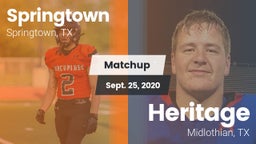 Matchup: Springtown High vs. Heritage  2020