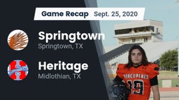 Recap: Springtown  vs. Heritage  2020
