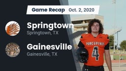 Recap: Springtown  vs. Gainesville  2020