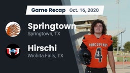 Recap: Springtown  vs. Hirschi  2020