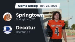 Recap: Springtown  vs. Decatur  2020