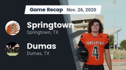 Recap: Springtown  vs. Dumas  2020