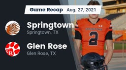 Recap: Springtown  vs. Glen Rose  2021
