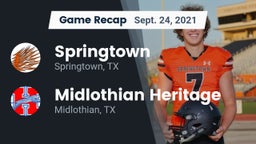 Recap: Springtown  vs. Midlothian Heritage  2021