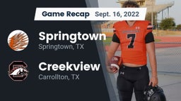 Recap: Springtown  vs. Creekview  2022