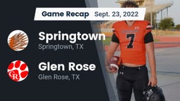 Recap: Springtown  vs. Glen Rose  2022